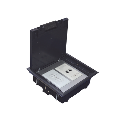 Imagen de Caja de piso para dos módulos universales (Socket M2), para alimentación eléctrica y redes de datos (11000-33401) No incluye faceplates