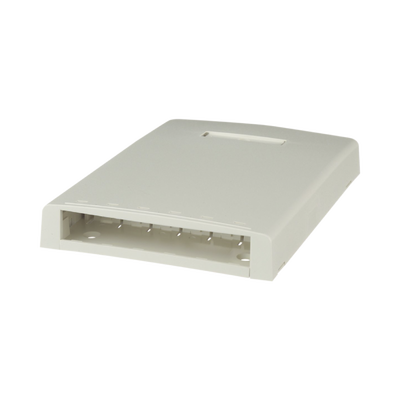 Imagen de Caja de Montaje en Superficie, Con Accesorio para Resguardo de Fibra Óptica, Para 6 Módulos Mini-Com, Color Blanco Mate