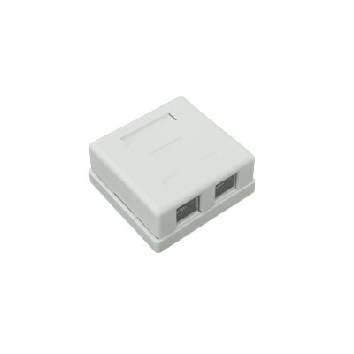 Imagen de Caja de pared con 2 puertos, incluye 2 jacks STP Cat5e Keystone