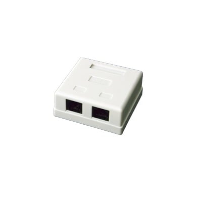Imagen de Caja de pared con 2 puertos, incluye 2 jacks UTP Cat5e Keystone