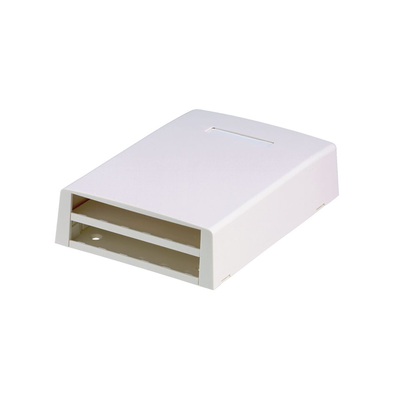 Imagen de Caja de Montaje en Superficie, Con Accesorio para Resguardo de Fibra Óptica, Para 12 Módulos Mini-Com, Color Blanco
