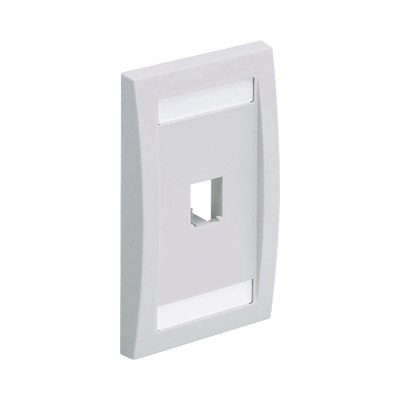 Imagen de Placa de Pared Vertical Ejecutiva, Salida Para 1 Puerto Mini-Com, Con Espacios Para Etiquetas, Color Blanco