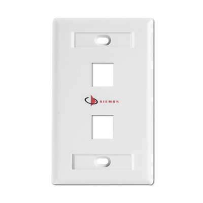 Imagen de Placa de pared Keystone de 2 salidas, color blanco, para Jacks Keystone Z-MAX y MAX