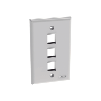 Imagen de Placa de Pared Vertical, Salida Para 3 Puertos Keystone, Color Blanco