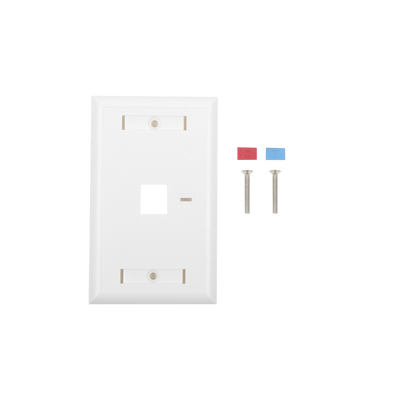 Imagen de Placa de pared de 1 puerto, Keystone, con espacio para etiqueta, Color Blanco