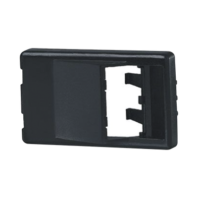 Imagen de Placa de Mobiliario Modular Estándar, Salidas Para 2 Puertos Mini-Com Angulados, Color Negro