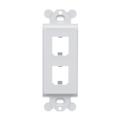 Imagen de Marco de Módulo Dúplex, Para Placas Frontales Estándar GFCI, Acepta 2 Módulos Mini-Com, Color Blanco