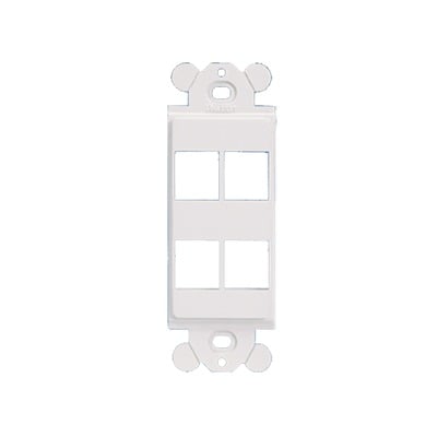 Imagen de Marco de Módulo Dúplex, Para Placas Frontales Estándar GFCI, Acepta 4 Módulos Keystone, Color Blanco