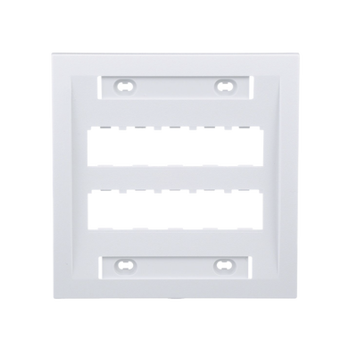 Imagen de Placa de Pared Vertical Ejecutiva, Salida Para 10 Puertos Mini-Com, Con Espacios Para Etiquetas, Color Blanco