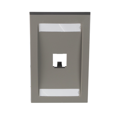 Imagen de Placa de Pared Vertical Ejecutiva, Salida Para 1 Puerto Mini-Com, Con Espacios Para Etiquetas, Color Gris