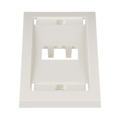 Imagen de Placa de Pared Vertical Ejecutiva, Salida Para 2 Puertos Mini-Com, Con Espacios Para Etiquetas, Color Blanco Mate