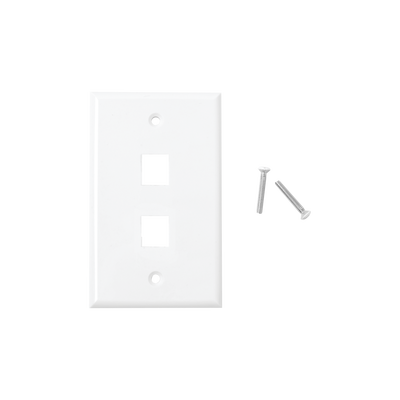 Imagen de Placa de pared de 2 puertos, Keystone, Color Blanco