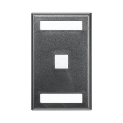 Imagen de Placa de Pared Vertical, Salida Para 1 Puerto Keystone, Con Espacios Para Etiquetas, Color Negro
