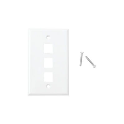 Imagen de Placa de pared de 3 puertos, Keystone, Color Blanco
