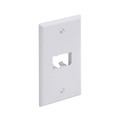 Imagen de Placa de Pared Vertical Clásica, Salida Para 2 Puertos Mini-Com, Color Blanco