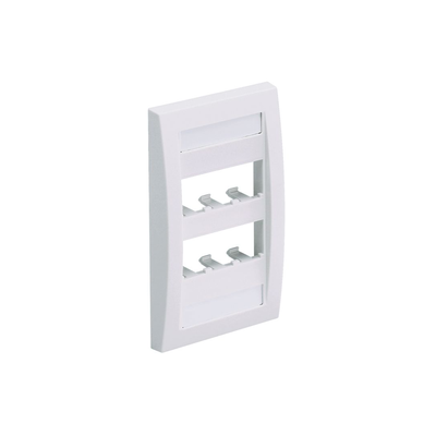 Imagen de Placa de Pared Vertical Ejecutiva, Salida Para 6 Puertos Mini-Com, Con Espacios Para Etiquetas, Color Blanco Mate