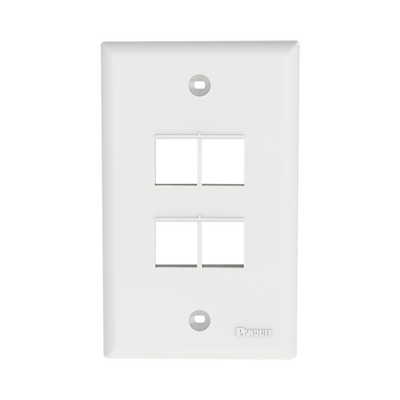 Imagen de Placa de Pared Vertical, Salida Para 4 Puertos Keystone, Color Blanco