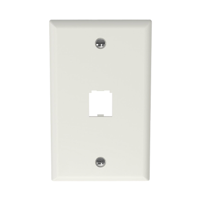 Imagen de Placa de Pared Vertical Clásica, Salida Para 1 Puerto Mini-Com, Color Blanco Mate