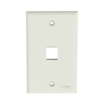 Imagen de Placa de Pared Vertical, Salida Para 1 Puerto Keystone, Color Blanco Mate