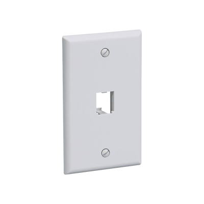 Imagen de Placa de Pared Vertical Clásica, Salida Para 1 Puerto Mini-Com, Color Blanco