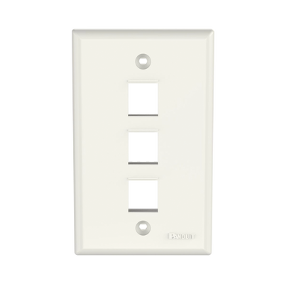 Imagen de Placa de Pared Vertical, Salida Para 3 Puertos Keystone, Color Blanco Mate