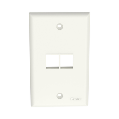 Imagen de Placa de Pared Vertical, Salida Para 2 Puertos Keystone, Color Blanco Mate