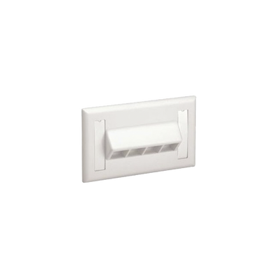 Imagen de Placa de Pared Horizontal, Salida Para 4 Puertos Keystone, Con Espacios Para Etiquetas, Color Blanco Mate