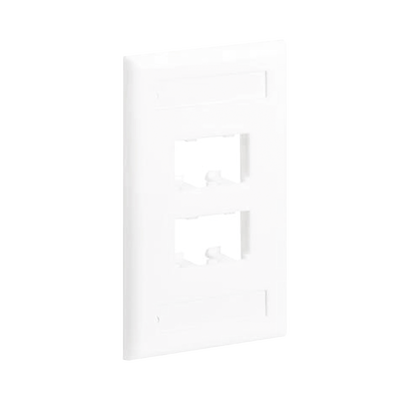 Imagen de Placa de Pared Vertical Clásica, Salida Para 4 Puertos Mini-Com, Con Espacios Para Etiquetas, Color Blanco