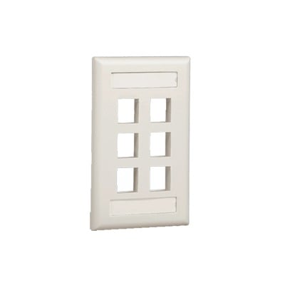 Imagen de Placa de Pared Vertical, Salida Para 6 Puertos Keystone, Con Espacios Para Etiquetas, Color Blanco