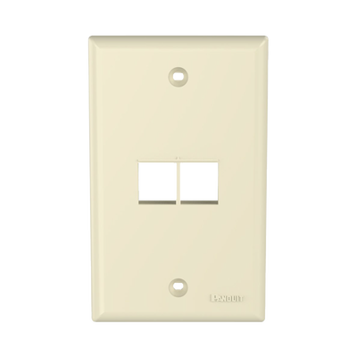 Imagen de Placa de Pared Vertical, Salida Para 2 Puertos Keystone, Color Marfil