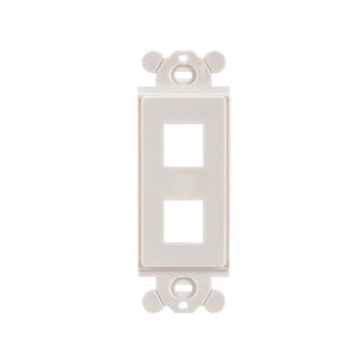Imagen de Marco de Módulo Dúplex, Para Placas Frontales Estándar GFCI, Acepta 2 Módulos Keystone, Color Blanco Mate
