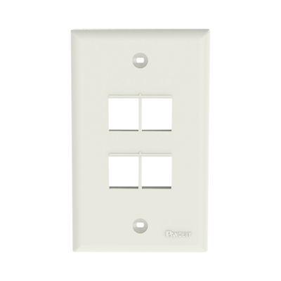 Imagen de Placa de Pared Vertical, Salida Para 4 Puertos Keystone, Color Blanco Mate