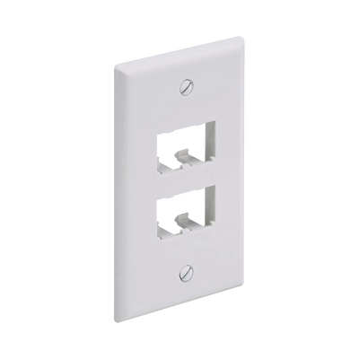 Imagen de Placa de Pared Vertical Clásica, Salida Para 4 Puertos Mini-Com, Color Blanco Mate