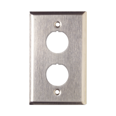 Imagen de Placa de Pared Reforzada, de Acero Inoxidable, Para Uso Industrial, de 2 Puertos