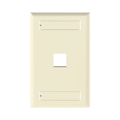 Imagen de Placa de Pared Vertical, Salida Para 1 Puerto Keystone, Con Espacios Para Etiquetas, Color Marfil