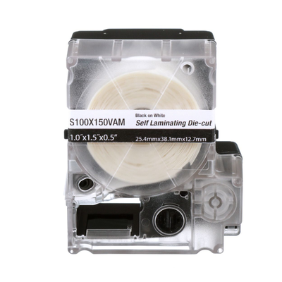 Imagen de Casete de 175 Etiquetas Autolaminadas de 25.4 x 38.1 mm, para Cables de 4 a 8.1 mm de Diámetro, Área de Impresión Color Blanco