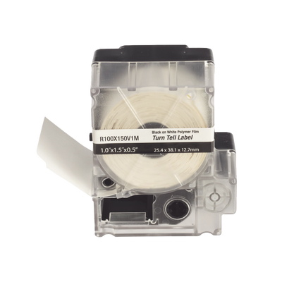 Imagen de Casete de 100 Etiquetas Autolaminadas Turn-Tell, Con Rotación para Mejor Visibilidad, para Cables de Redes de Cobre o Fibra Óptica, de 5.5 a 7.1 mm de Diámetro