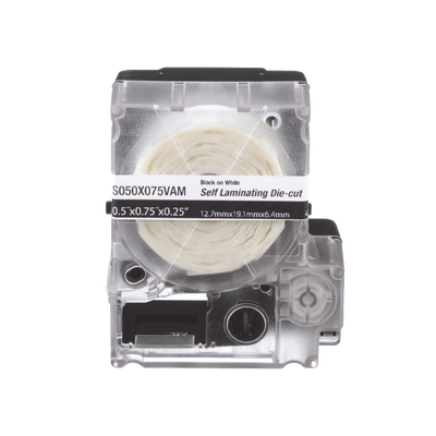 Imagen de Casete de 200 Etiquetas Autolaminadas de 25.4 x 38.1 mm, para Cables de 3.1 a 7 mm de Diámetro, Área de Impresión Color Blanco