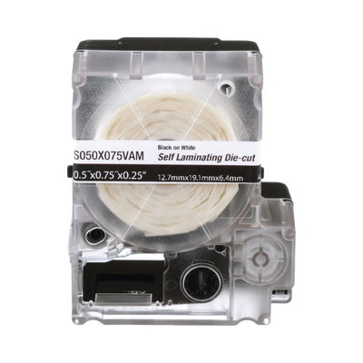 Imagen de Casete de 425 Etiquetas Autolaminadas de 12.7 x 19.1 mm, para Cables de 2 a 4 mm de Diámetro, Área de Impresión Color Blanco