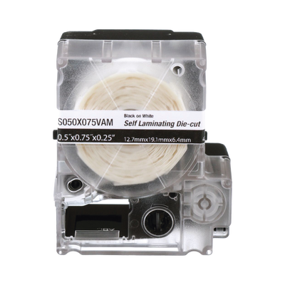 Imagen de Casete de 300 Etiquetas Autolaminadas de 19.1 x 25.4 mm, para Cables de 2 a 4 mm de Diámetro, Área de Impresión Color Blanco