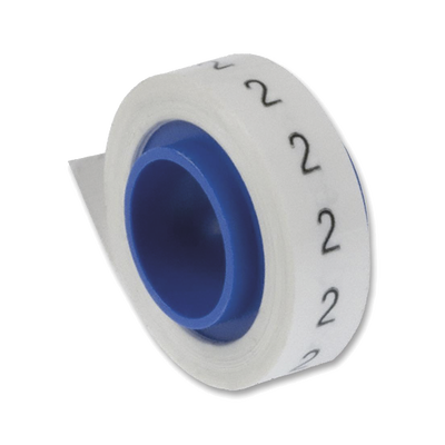 Imagen de Rollo de Etiquetas Marcadoras, Pre-Impresos con el Número 2, de 2.4 metros, Color Blanco