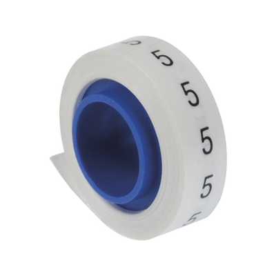 Imagen de Rollo de Etiquetas Marcadoras, Pre-Impresos con el Número 5, de 2.4 metros, Color Blanco