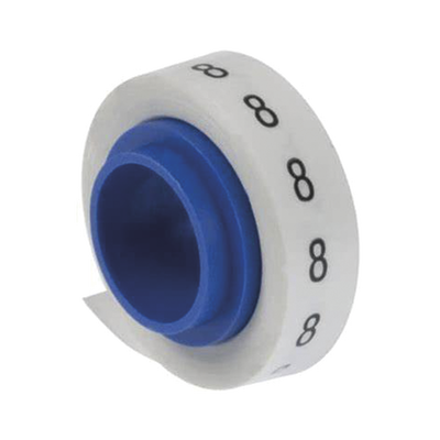 Imagen de Rollo de Etiquetas Marcadoras, Pre-Impresos con el Número 8, de 2.4 metros, Color Blanco