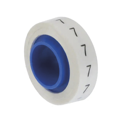 Imagen de Rollo de Etiquetas Marcadoras, Pre-Impresos con el Número 7, de 2.4 metros, Color Blanco