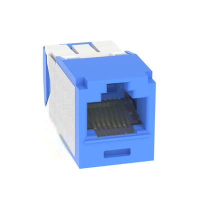Imagen de Conector Jack RJ45 Estilo TG, Mini-Com, Categoría 6A, Con Gel Resistente a la Corrosión, de 8 posiciones y 8 cables, Color Azul