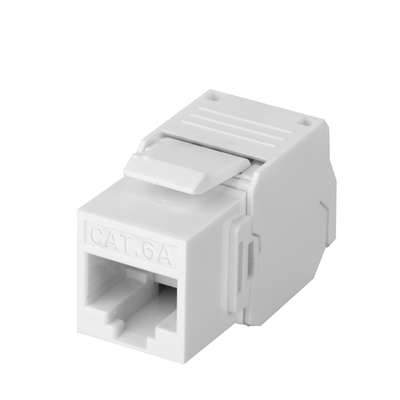 Imagen de Módulo Jack Keystone Cat6A (toolless), con terminación en ángulo 180 º Color Blanco, Compatible con Faceplate y Patchpanel Linkedpro
