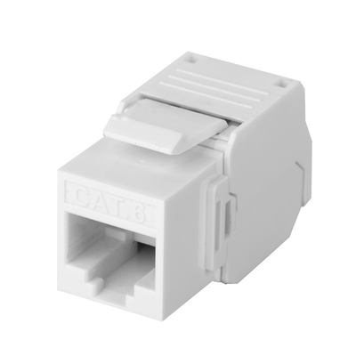Imagen de Módulo Jack Keystone Cat6 (toolless), con terminación en ángulo 180 º Color Blanco, Compatible con Faceplate y Patchpanel Linkedpro