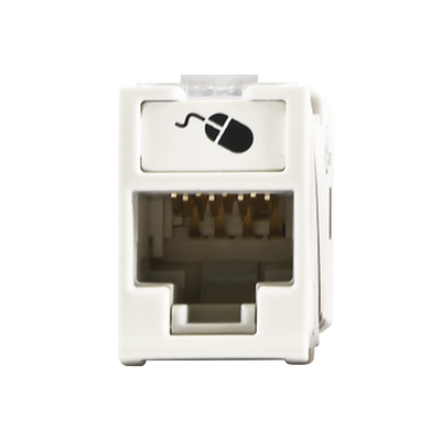Imagen de Jack UltraMAX Cat6, UTP, Montaje híbrido en Placa de Pared (Plano y Angulado), Color Blanco, Punch Down