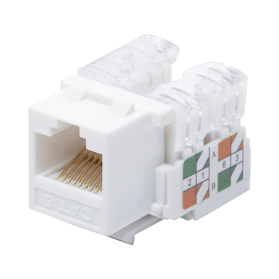 Imagen de Módulo Jack Keystone Cat6 con terminación 110 (Punchdown) para faceplate - Color Blanco