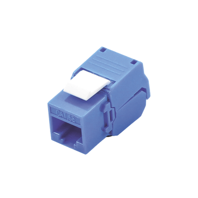 Imagen de Módulo Jack Keystone Cat5e (toolless), con terminación en ángulo 180 º Color Azul, Compatible con Faceplate y Patchpanel Linkedpro
